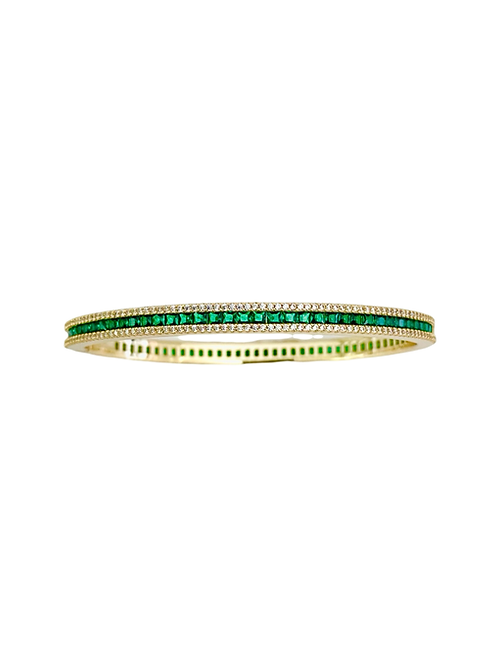 Green Emerald Eternity Bangle