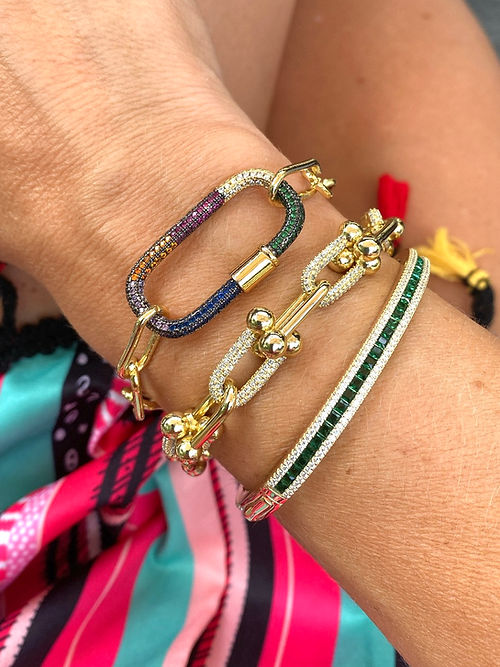 Green Emerald Eternity Bangle