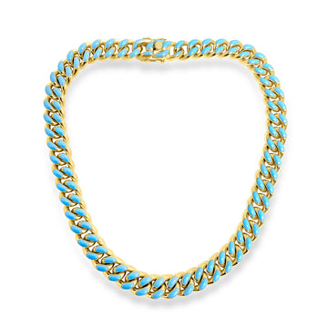 Turquoise Enamel Chain